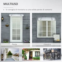 Tettoia Moderna in Policarbonato, Alluminio e PP per Balconi, Finestre e Porte, 110x60x18 cm