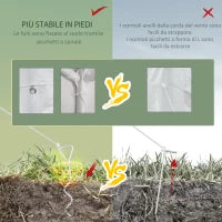 Gazebo da Giardino per Feste con 6 Pareti Rimovibili a Zanzariera, 582x295x255cm, Bianco