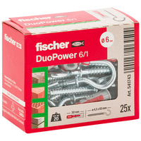 Tassello universale bi-materiale occhiolo aperto duopower 6/1 confezione 25 pezzi