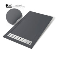 Piatto doccia mineral marmo resina antiscivolo h 4 cm *** misure l120 x p80 x h4 cm, tinta antracite, confezione 1