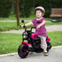 Moto Elettrica per Bambini 18-36 Mesi con Rotelle e Fanale, 76x42x57 cm, Rosa e Nero