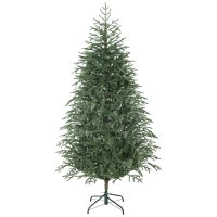 Albero di Natale Artificiale da 180 cm e Ignifugo con 1814 Rami Realistici, Base in Metallo Pieghevole