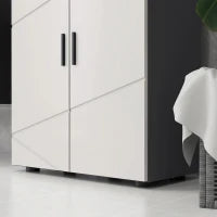 kleankin Mobiletto Bagno 2 Ante in Legno con 3 Ripiani e Chiusura Ammortizzata, 60x30x82cm, Grigio