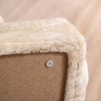 Scaletta per Cani Portatile a 4 Gradini, in Tessuto Vellutato Sfoderabile e Truciolato, 60x35x44 cm, Beige