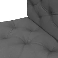 Set 2 Cuscini da Giardino per Divani e Pallet in Poliestere con Imbottitura Spessa, Grigio