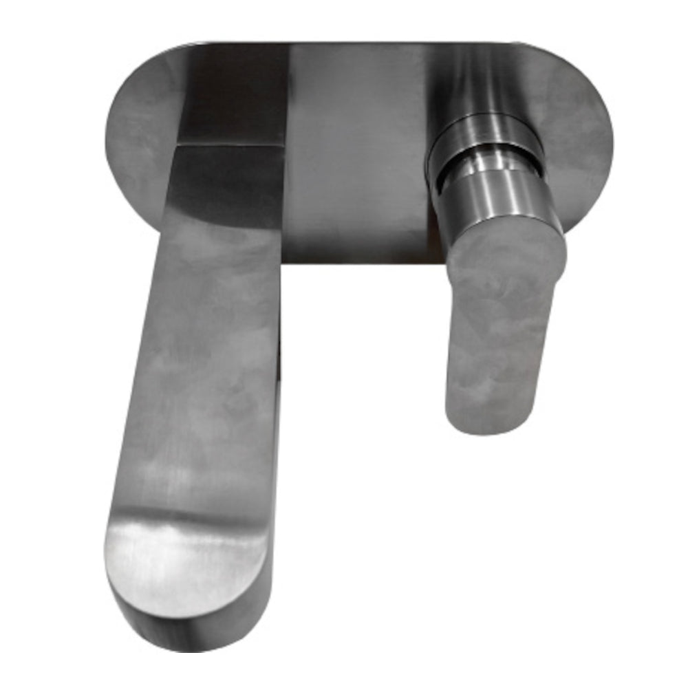 Miscelatore lavabo parete oceania ad incasso ottone colore nickel spazzolato *** confezione 1