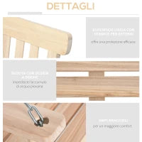 Dondolo per Esterno Sospeso per 2 Persone in Legno e Catene in Metallo, Colore Naturale 119x65x61cm