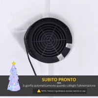 Albero di Natale Bianco Gonfiabile 245cm Gigante e Impermeabile con Luci a LED, Decorazione Natalizia per Esterni