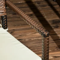 Set da Esterni in Rattan PE con Tavolo e 4 Sedie con Cuscini, Marrone