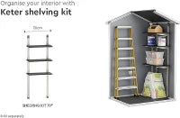 Casetta da Giardino Manor 4x3, Grigia, 129 X 103 X 196 h