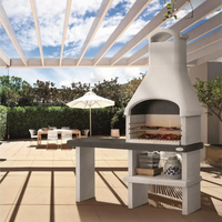 Barbecue in cemento orlando con griglia regolabile e piano d'appoggio
