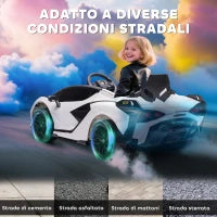 Macchina Elettrica per Bambini 3-5 Anni Lamborghini 12V con Telecomando e Velocità 3-5km/h, Bianco