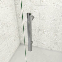 185 cm Box Doccia Walk In Parete Fissa 80 cm + Porta Battente 97 cm Vetro da 6 mm Temperato Anticalcare Barra Stabilizzatrice 45 cm Cromo Lucido