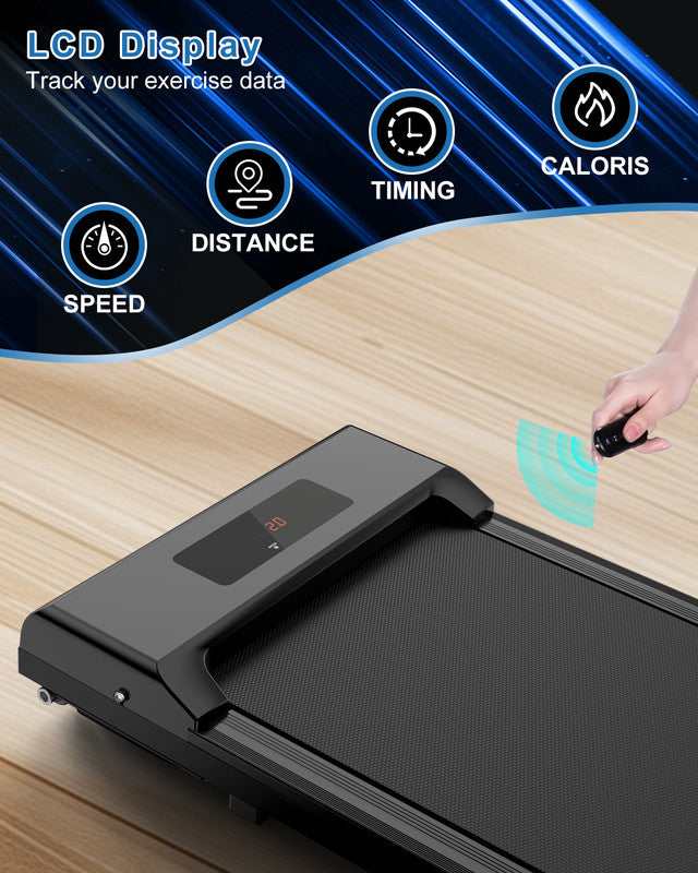 Tapis Roulant Elettrico 10 KM/H - Tapis Roulant salvaspazio - con LED, telecomando Facile da riporre 120kg - Nero