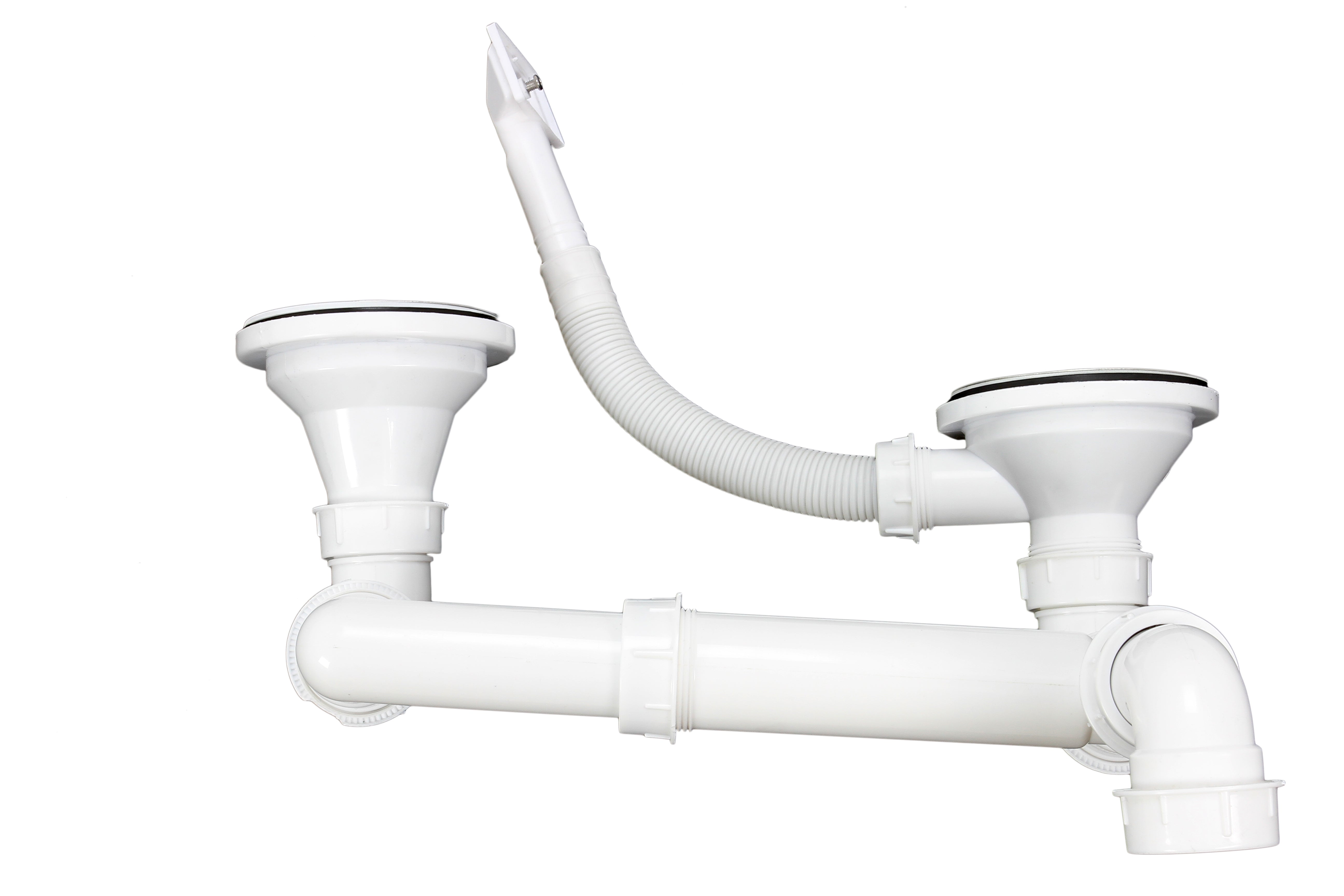 Lavello cucina inox KuKoo 1,5 vasche con miscelatore e kit scarico inclusi