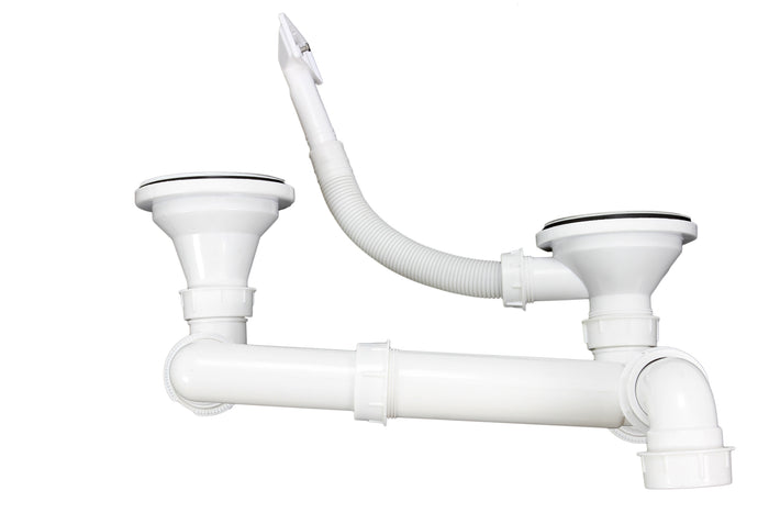 Lavello cucina inox KuKoo 1,5 vasche con miscelatore e kit scarico inclusi