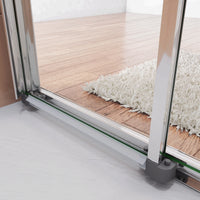 195 cm Box Doccia per Nicchia Porta Scorrevole ad Ante Sovrapposte Vetro Temperato 6 mm Trasparente Anticalcare Profili Cromati Lucidi 120 cm