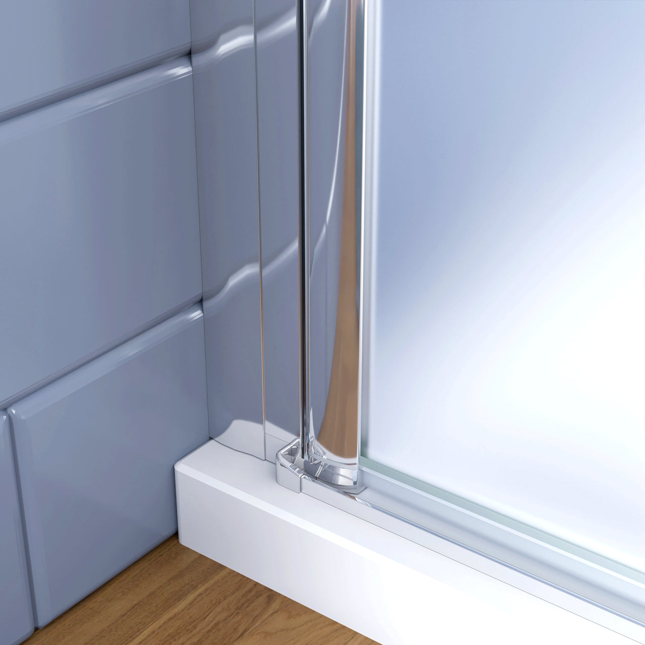 195cm Box Doccia Angolare Porta Battente con Parete Fissa 80x70cm in Vetro Satinato 6mm Anticalcare Irreversibile