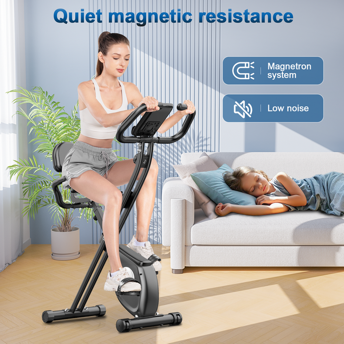 Cyclette reclinabile con schienale - RATTANTREE - con 8 livelli di resistenza regolabili - Nero