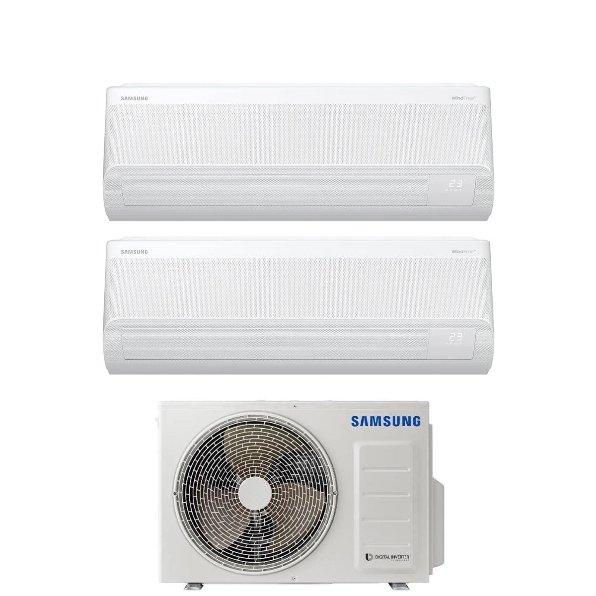 Climatizzatore Condizionatore Samsung Dual Split Inverter serie WINDFREE AVANT S2 7+12 con AJ040TXJ2KG R-32 Wi-Fi Integrato 7000+12000