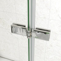 H.140 cm Parete Doccia Per Vasca con Lato Fisso 130x80 cm 3 Ante Movibili Pieghevoli a Libro in Vetro Temperato 6 mm Trasparente Anticalcare Telaio Cromo Lucido