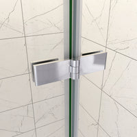 100x100x195 cm Box Doccia Ad Angolo Doppie Porte Apertura Battente in Vetro 6 mm Temperato Anticalcare Trasparente con 2 Barre Stabilizzatrici Cromo Lucido