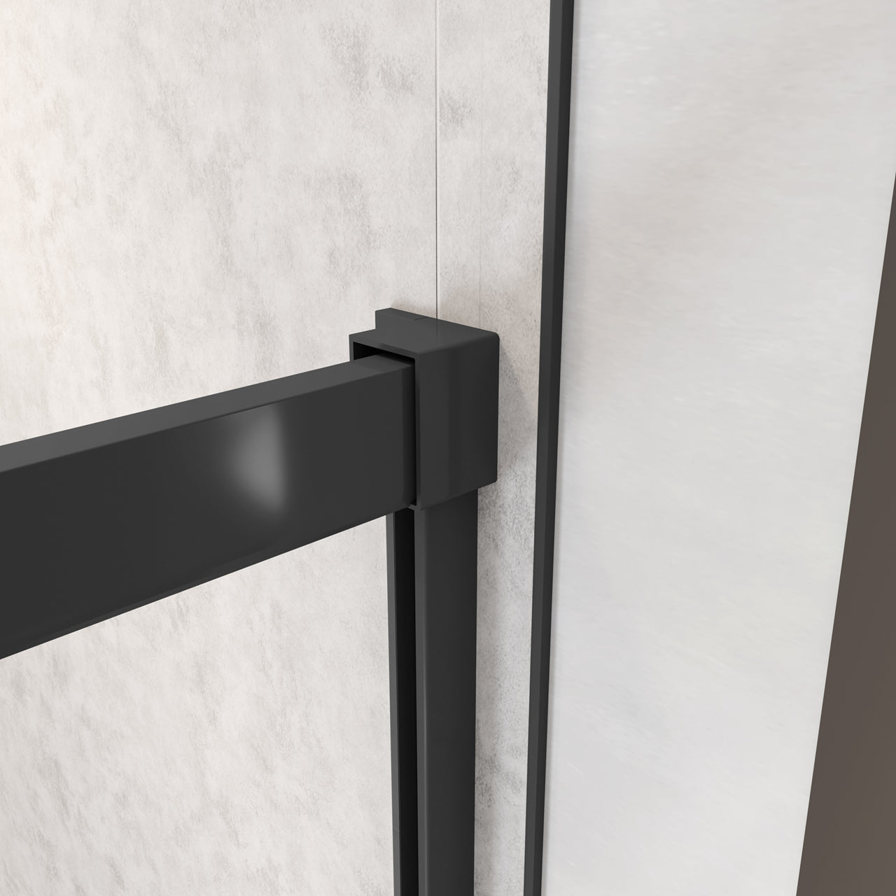 195 cm Box Doccia Angolare 120X70 cm Porta Scorrevole con Parete Fissa Vetro 8 mm Temperato Anticalcare Trasparente Profilo Nero Opaco Softclose