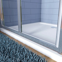 185cm Box Doccia Angolare Porta a Soffietto con Parete Fissa 100x76cm in Vetro Temperato Trasparente 5 mm Profilo Cromo Lucido