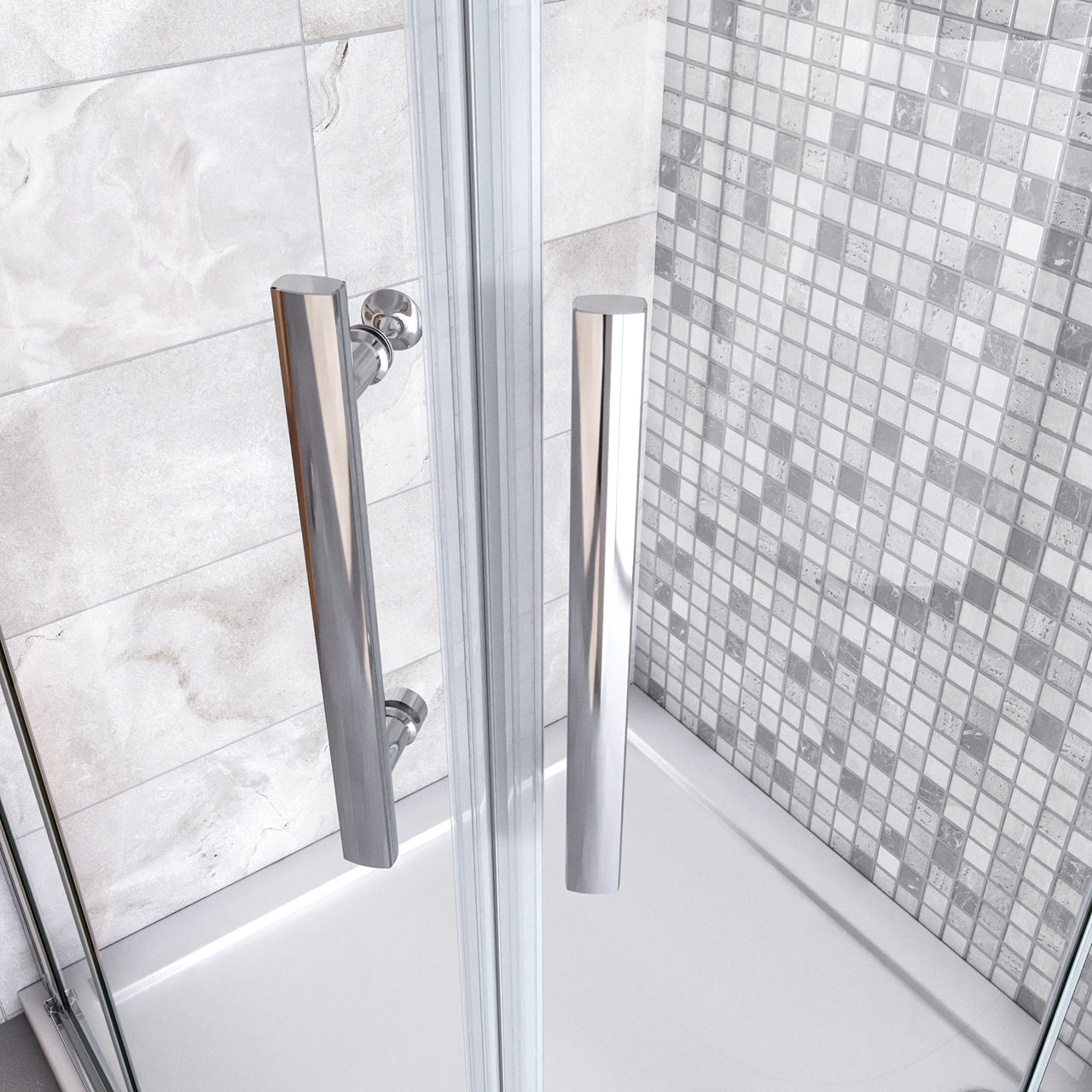 90x90x195 cm Box Doccia Semicircolare Porte Battenti e Ante Pieghevoli in Vetro Temperato 6mm Anticalcare Trasparente Profilo Cromo Lucido