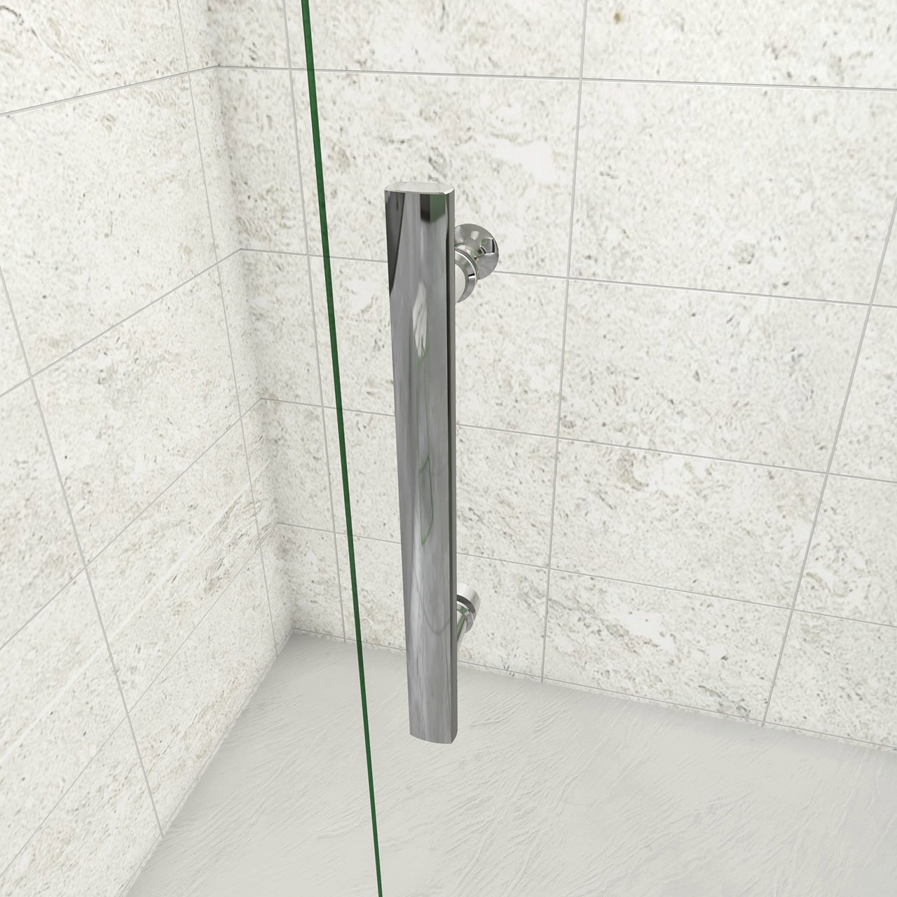 185 cm Box Doccia Walk In Parete Fissa 70 cm + Porta Battente 97 cm Vetro da 6 mm Temperato Anticalcare Barra Stabilizzatrice 45 cm Cromo Lucido