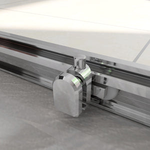 110x185 cm Porta Doccia Per Nicchia Anta Scorrevole Ingresso Laterale In Vetro Temperato 5mm Satinato Opaco