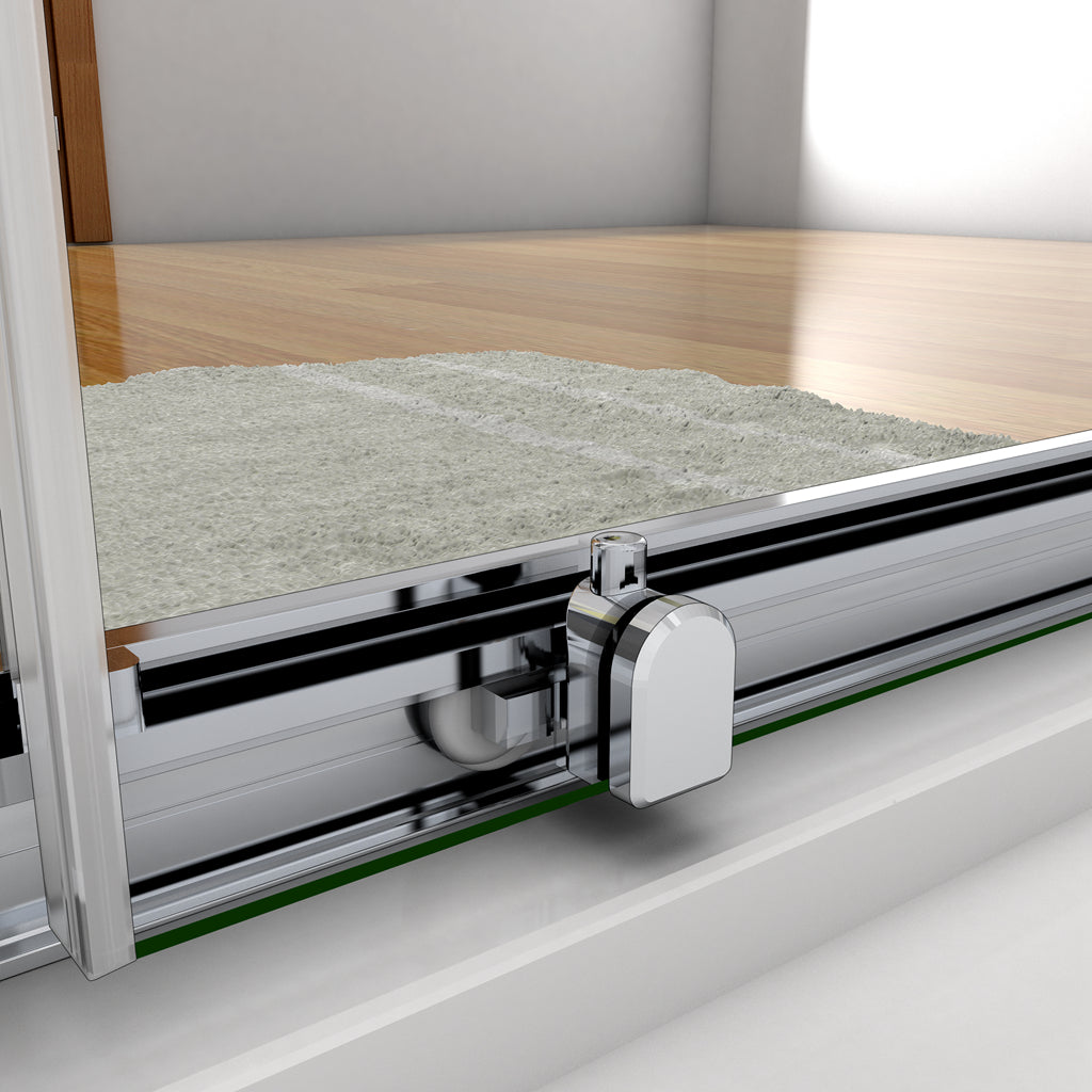 185 cm Box Doccia a Tre Lati Porta Scorrevole con Doppia Parete Fissa Vetro Temperato 5 mm Trasparente Telaio Cromato Lucido 76x110x76 cm