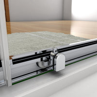 185 cm Box Doccia a Tre Lati Porta Scorrevole con Doppia Parete Fissa Vetro Temperato 5 mm Trasparente Telaio Cromato Lucido 76x130x76 cm