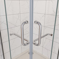 100x80x190 cm Box Doccia Angolare Porte Battenti in Vetro 8 mm Temperato Trasparente Anticalcare Ante con Barre Stabilizzatrici
