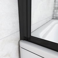 120x140 cm Sopravasca Parete Doccia per Vasca 5 Antine Pieghevoli a Libro Vetro Temperato Trasparente Da 4 mm Profilo Nero Opaco