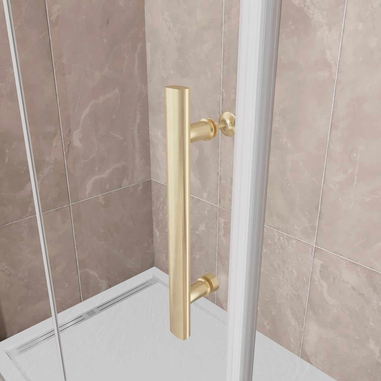 Porta Doccia 80x185 cm Porta Battente Pieghevole in Vetro Temperato Trasparente 6 mm Anticalcare Telaio Dorato Spazzolato