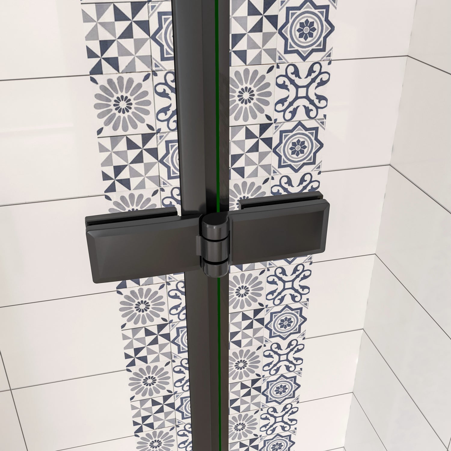 80x190 cm Porta Doccia per Nicchia Apertura Battente Pieghevole in Vetro Temperato Trasparente 5 mm Anticalcare Telaio Nero Opaco