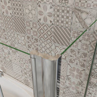 130x140cm Parete Doccia Sopravasca Angolare 3 Ante Pieghevoli con Parete Laterale 70 cm Vetro Temperato 6mm Trasparente Anticalcare Cromato Lucido