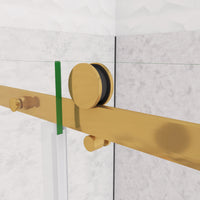 Box Doccia Angolare 130X90 cm H.195 cm Porta Scorrevole con Parete Fissa Vetro 8 mm Temperato Anticalcare Trasparente Telaio Cromo Dorato