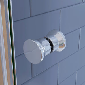 185cm Box Doccia a Tre Lati Porta a Soffietto 76cm con Doppia Parete Fissa 70x70cm in Vetro Temperato Trasparente 5 mm Profilo Cromo Lucido