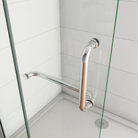 WALK IN Parete Doccia Paretina Fissa + Porta Movibile 116x190 cm in Vetro 8 mm Trasparente Temperato Anticalcare con Barra Stabilizzatrice Telaio Cromato Lucido