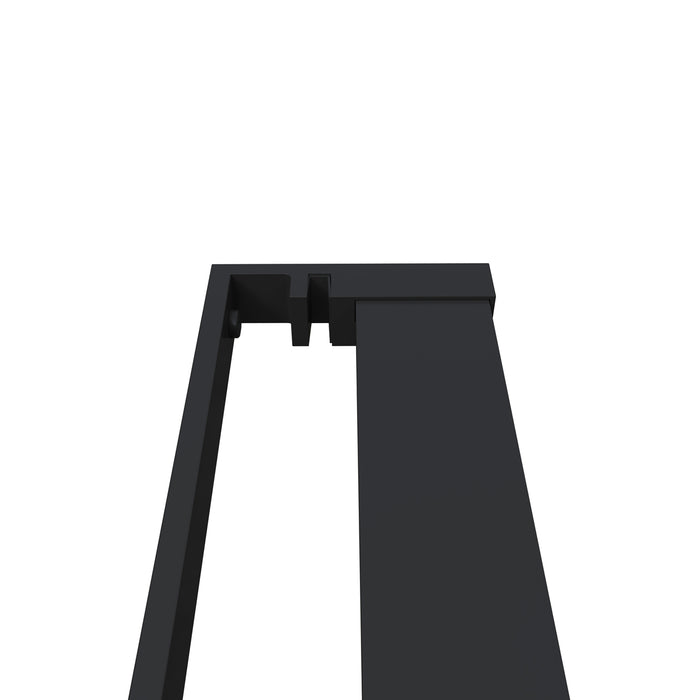 Mensola Doccia per Parete Doccia Walk in 90 cm Alluminio Nero Opaco Porta-asciugamani Adattabile Vetro da 8 mm