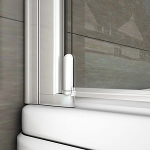 80x140 cm Sopravasca Parete Per Vasca Pannello Singolo Vetro Temperato 4 mm Trasparente Telaio Argento Opaco