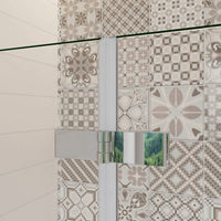 H.140 cm Sopravasca da Bagno da 120 cm Doccia Due Ante Pieghevoli a Libro Vetro Temperato 6 mm Anticalcare Telaio Cromato Lucido