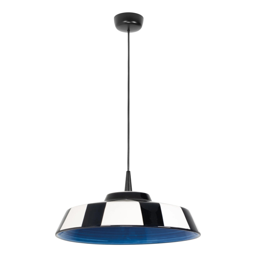 Circus Lampada a Sospensione LED Blu, Diametro 35 cm, Diffusore in Ceramica Made in Italy, Sorgente LED TRIAC 8W, 2700K, Modulare, Altezza 300cm