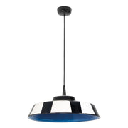Circus Lampada a Sospensione LED Blu, Diametro 35 cm, Diffusore in Ceramica Made in Italy, Sorgente LED TRIAC 8W, 2700K, Modulare, Altezza 300cm