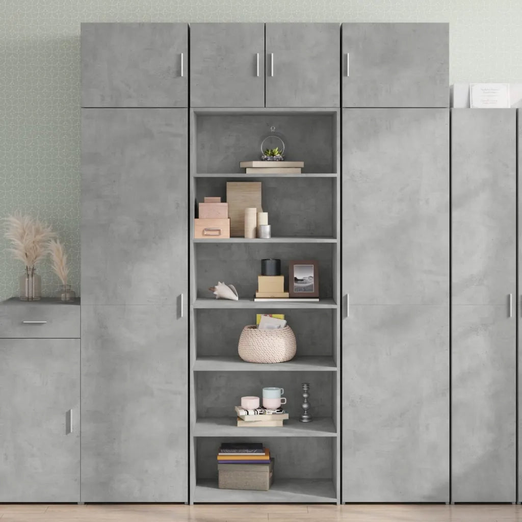 Credenza | Madia | Buffet da pranzo | Armadio da pranzo Grigio Cemento 70x41x185 cm in Legno Multistrato