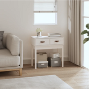 Tavolo Consolle Bianco 76,5x40x75 cm in Legno Massello di Pino 821750