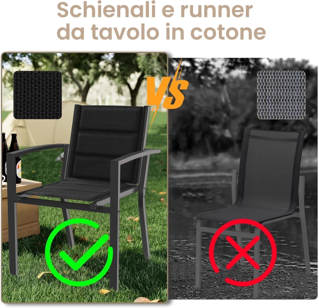 Set Di 2 Sedie Da Giardino, Sedie Da Esterno In Alluminio Per Esterni, Sedie Impilabili Poltrone Da Giardino, Per Giardino, Piscina, Terrazza, Sala Da Pranzo, Grigio Scuro