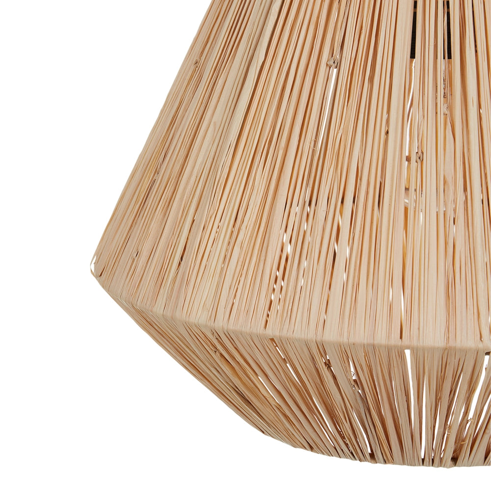 Lampadario con base in ferro realizzata in paglia naturale stile boho elegante